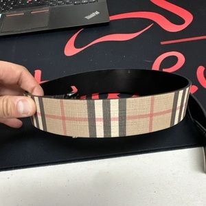 Burberry London Plaid Belt width 3.5cm 85/34 New Authentic